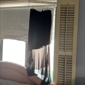 Trixxi Black asymmetrical Maxi Skirt